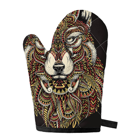 Native American Wolf Spirit Animal Print Single Oven Mitt
