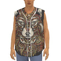 Native American Wolf Spirit Animal Print Sleeveless Baseball Jersey