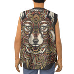 Native American Wolf Spirit Animal Print Sleeveless Baseball Jersey