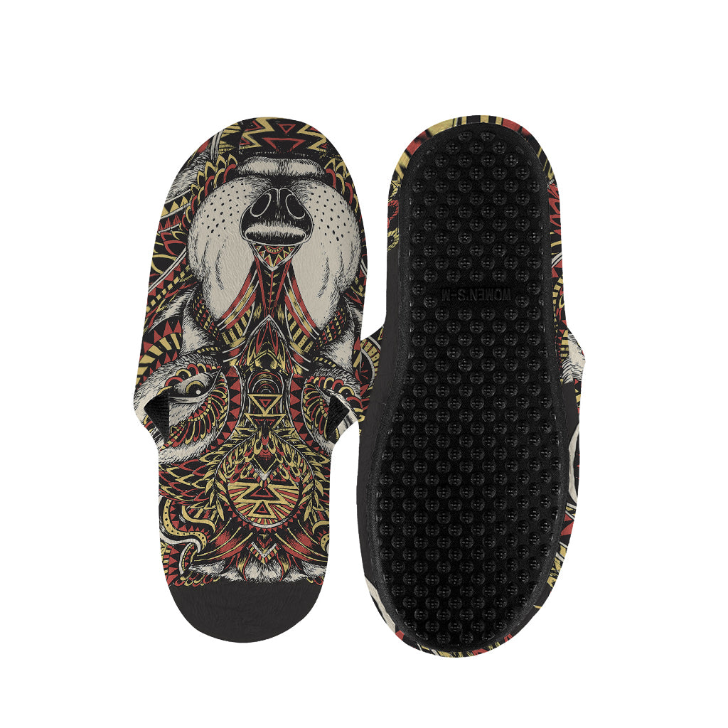 Native American Wolf Spirit Animal Print Slippers