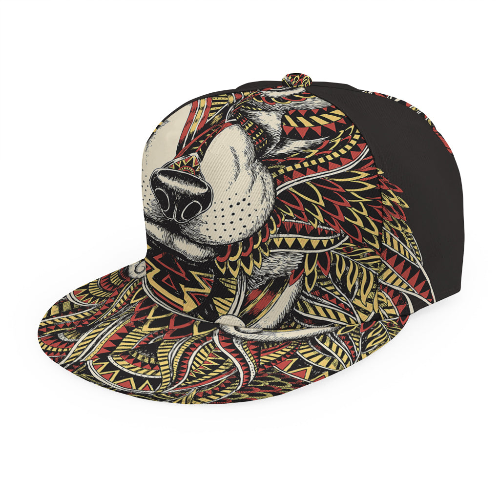 Native American Wolf Spirit Animal Print Snapback Cap