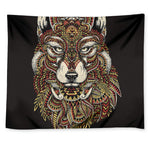 Native American Wolf Spirit Animal Print Tapestry