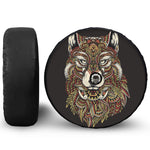 Native American Wolf Spirit Animal Print Tire Cover With Camera Hole