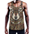 Native American Wolf Spirit Animal Print Men's Workout Tank Top