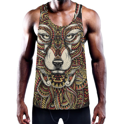 Native American Wolf Spirit Animal Print Training Tank Top
