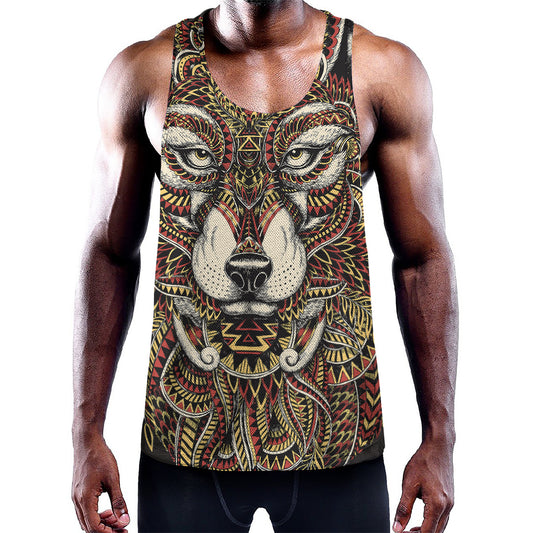 Native American Wolf Spirit Animal Print Training Tank Top
