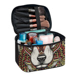 Native American Wolf Spirit Animal Print Travel Makeup Bag