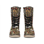 Native American Wolf Spirit Animal Print Winter Boots