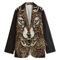 Native American Wolf Spirit Animal Print Women's Cotton Blazer