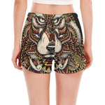 Native American Wolf Spirit Animal Print Women's Split Running Shorts