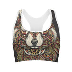 Native American Wolf Spirit Animal Print Women's Sports Bra