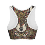 Native American Wolf Spirit Animal Print Women's Sports Bra