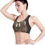 Native American Wolf Spirit Animal Print Women's Sports Bra