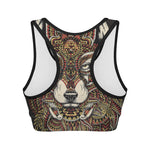 Native American Wolf Spirit Animal Print Women's Sports Bra