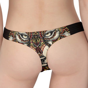 Native American Wolf Spirit Animal Print Women's Thong