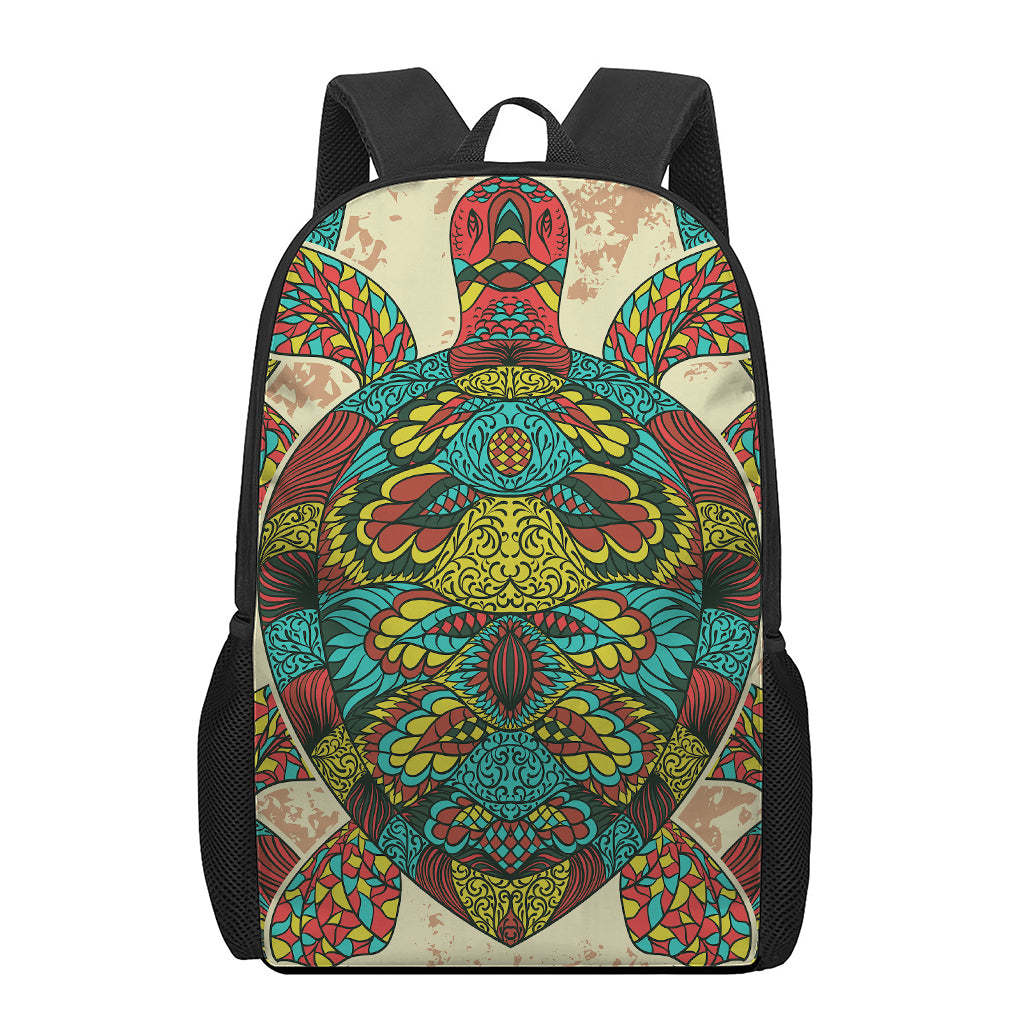 Native Bohemian Sea Turtle Print 17 Inch Backpack