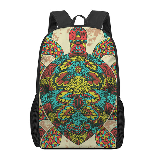 Native Bohemian Sea Turtle Print 17 Inch Backpack