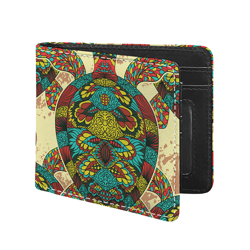 Native Bohemian Sea Turtle Print Bifold Wallet