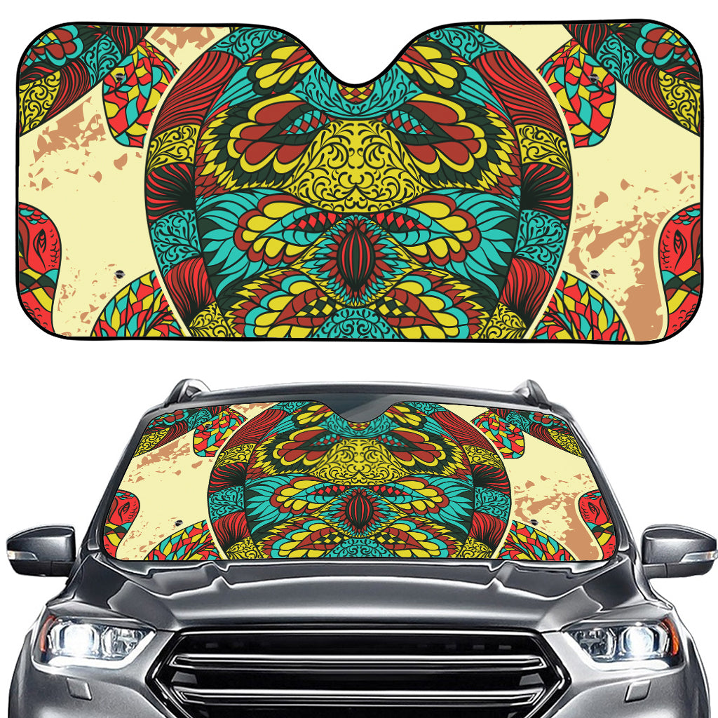 Native Bohemian Sea Turtle Print Car Windshield Sun Shade