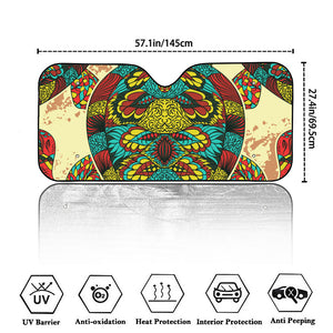 Native Bohemian Sea Turtle Print Car Windshield Sun Shade