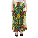 Native Bohemian Sea Turtle Print Chiffon Maxi Skirt