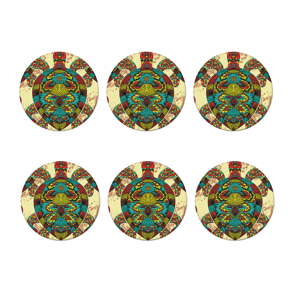 Native Bohemian Sea Turtle Print Coaster Set