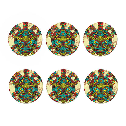 Native Bohemian Sea Turtle Print Coaster Set