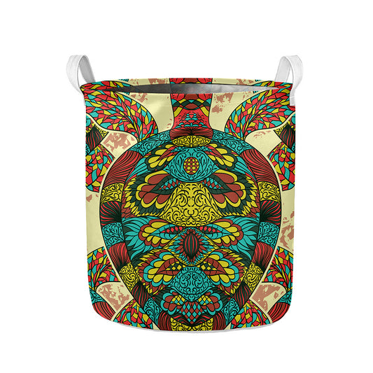 Native Bohemian Sea Turtle Print Collapsible Laundry Basket
