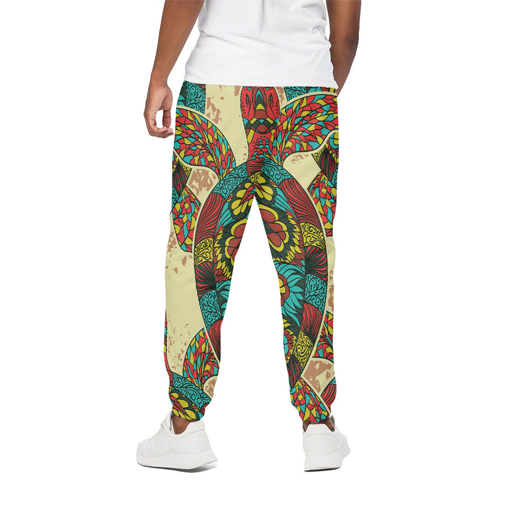 Native Bohemian Sea Turtle Print Cotton Pants