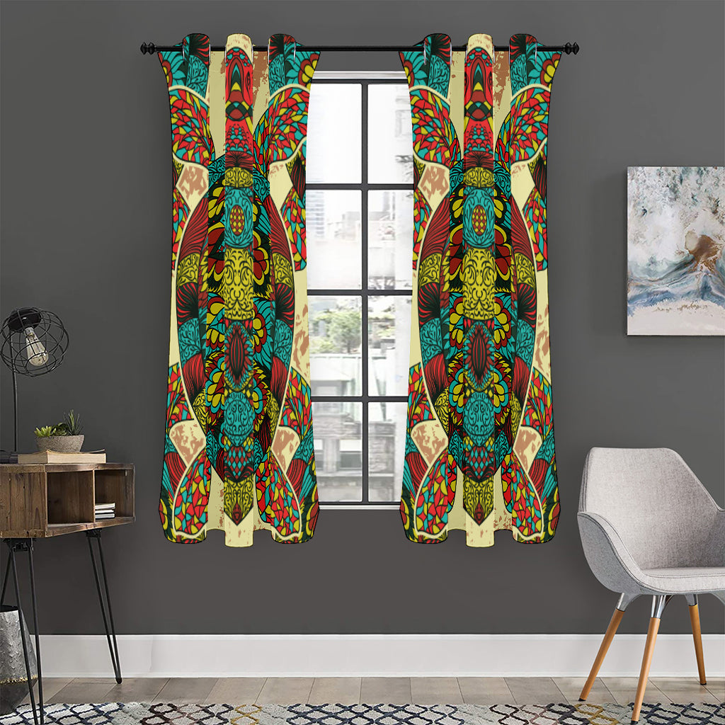 Native Bohemian Sea Turtle Print Curtain