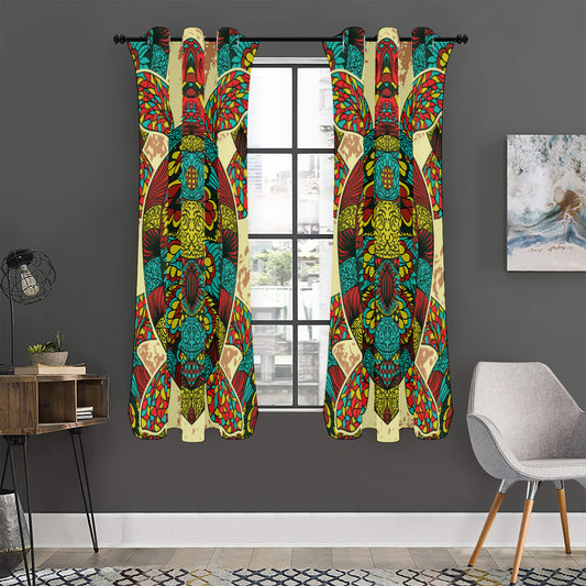 Native Bohemian Sea Turtle Print Curtain