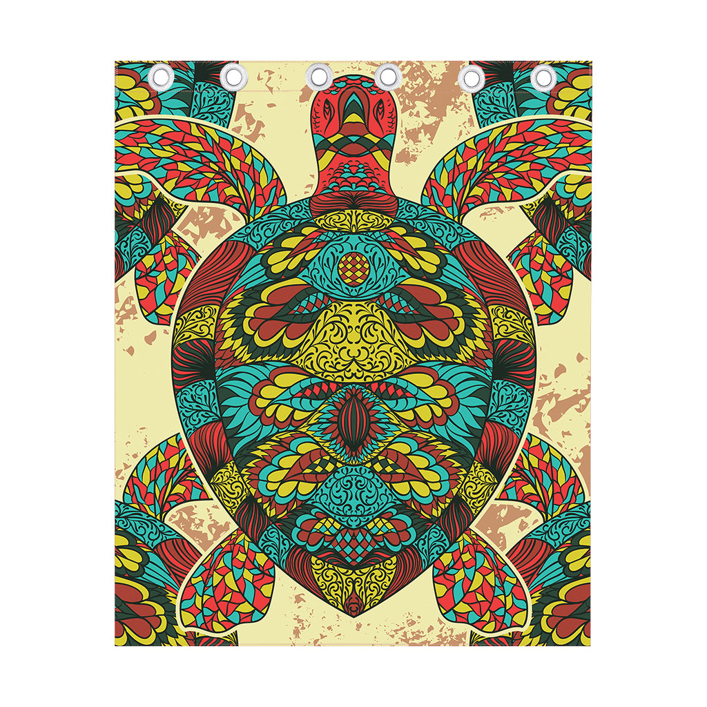 Native Bohemian Sea Turtle Print Curtain