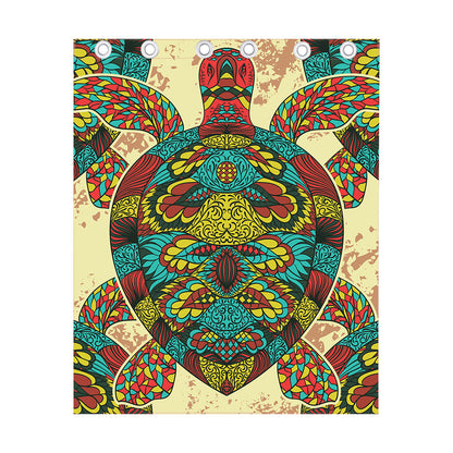 Native Bohemian Sea Turtle Print Curtain