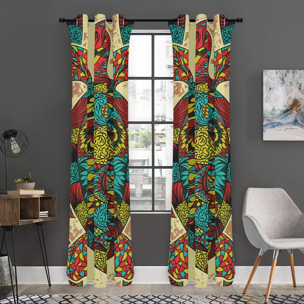 Native Bohemian Sea Turtle Print Curtain