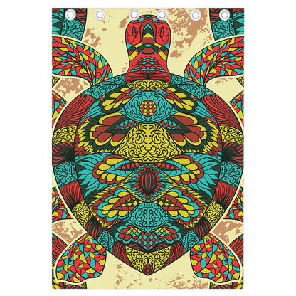 Native Bohemian Sea Turtle Print Curtain