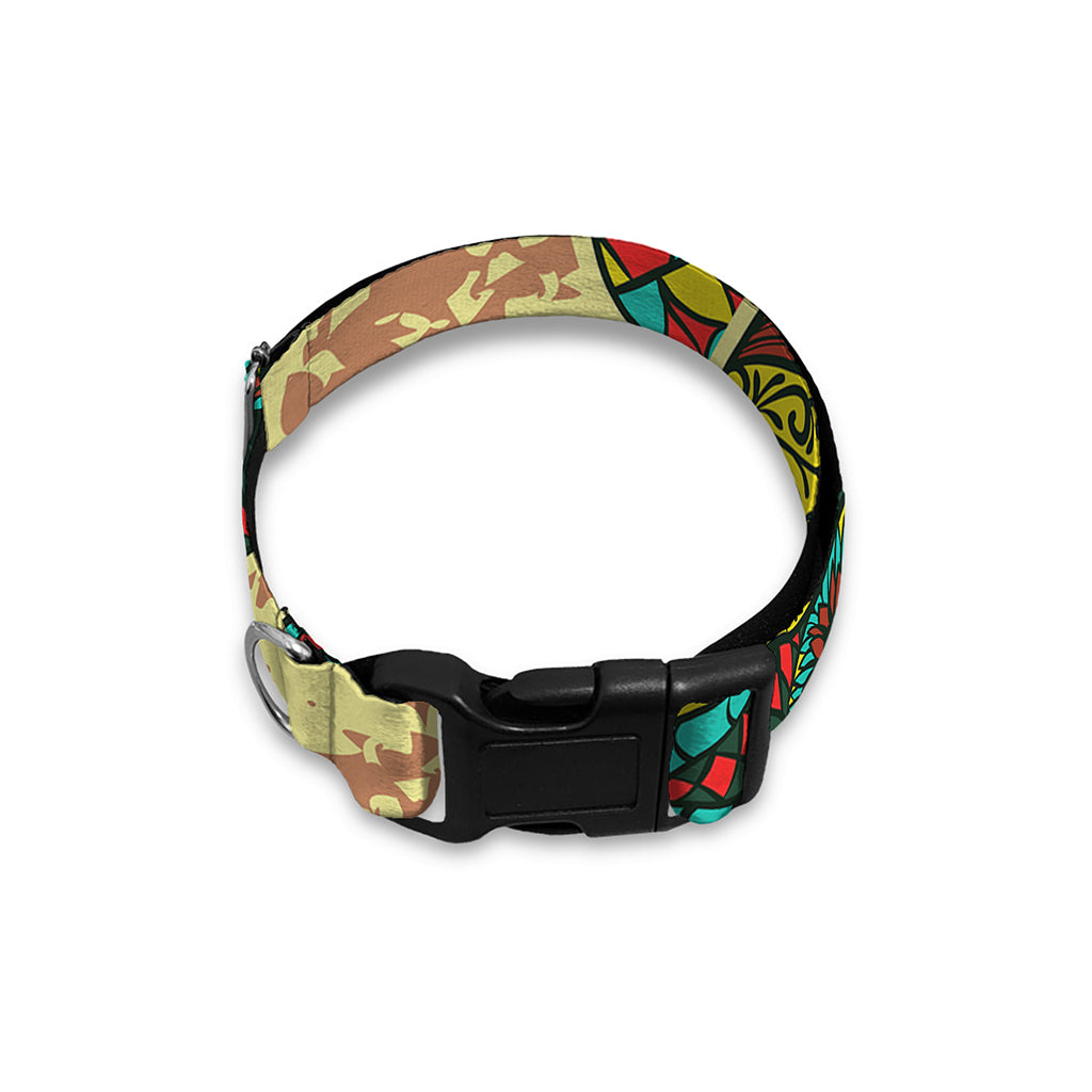 Native Bohemian Sea Turtle Print Dog Collar