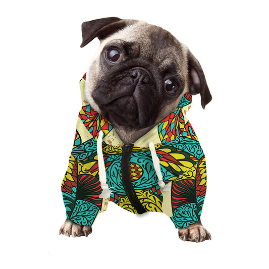 Native Bohemian Sea Turtle Print Dog Zip Up Hoodie