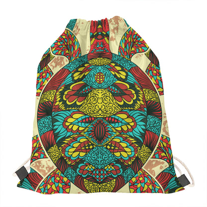 Native Bohemian Sea Turtle Print Drawstring Bag