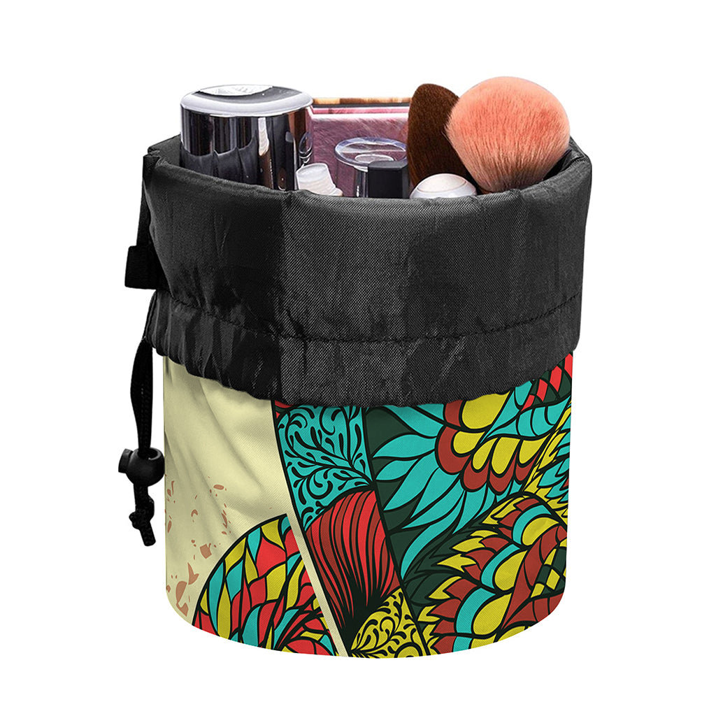 Native Bohemian Sea Turtle Print Drawstring Makeup Bag