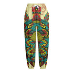 Native Bohemian Sea Turtle Print Fleece Lined Knit Pants