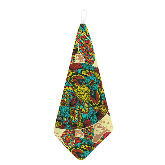 Native Bohemian Sea Turtle Print Hand Towel