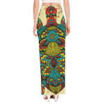 Native Bohemian Sea Turtle Print High Slit Maxi Skirt