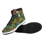 Native Bohemian Sea Turtle Print High Top Leather Sneakers