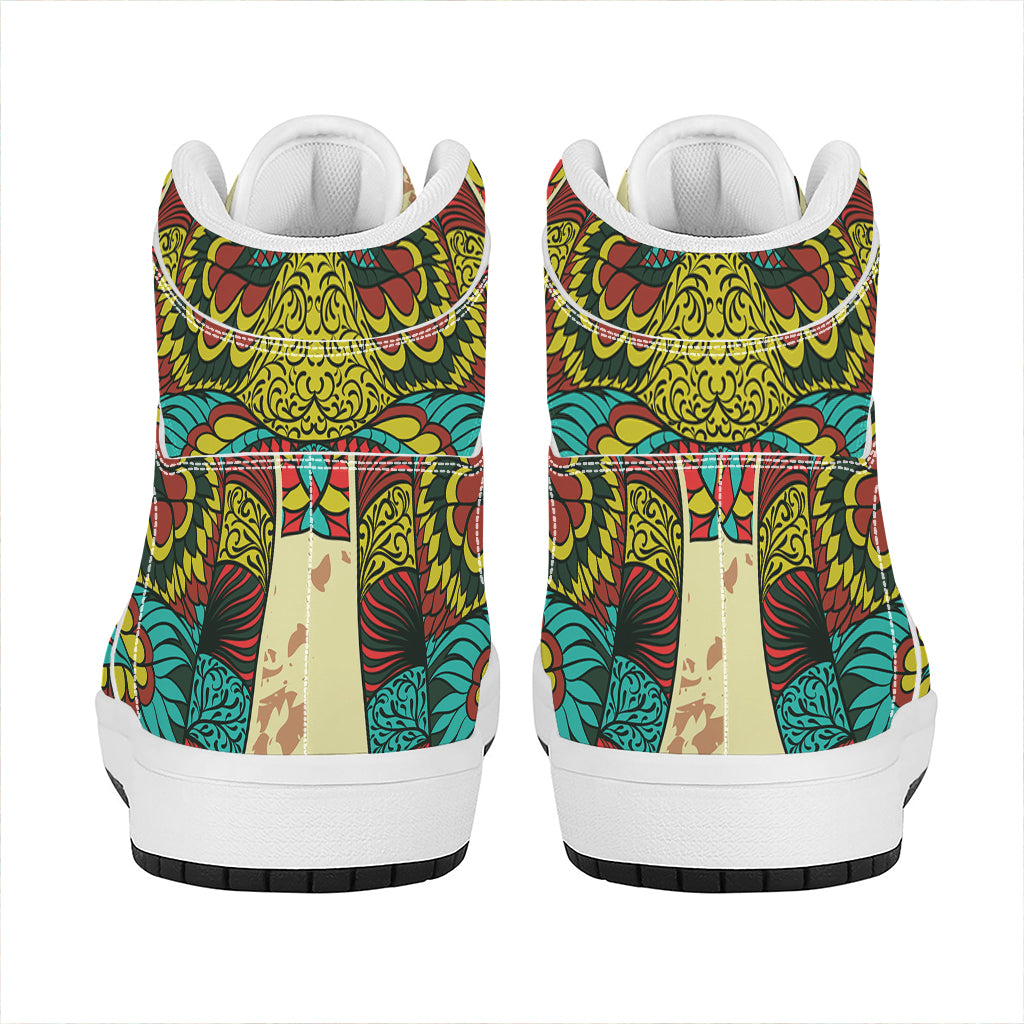 Native Bohemian Sea Turtle Print High Top Leather Sneakers