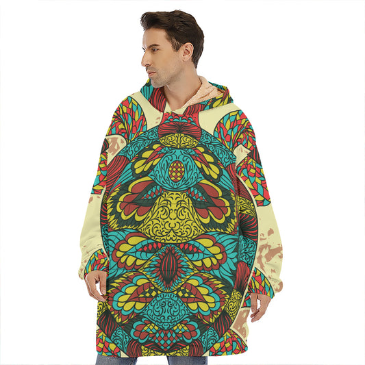 Native Bohemian Sea Turtle Print Hoodie Blanket