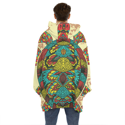 Native Bohemian Sea Turtle Print Hoodie Blanket