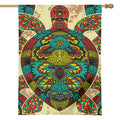 Native Bohemian Sea Turtle Print House Flag