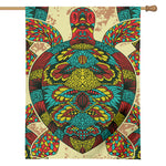 Native Bohemian Sea Turtle Print House Flag