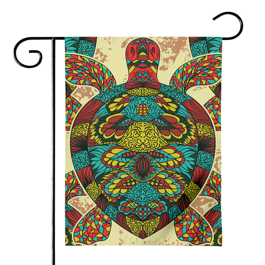 Native Bohemian Sea Turtle Print House Flag