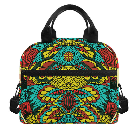 Native Bohemian Sea Turtle Print Insulated Lunch Bag